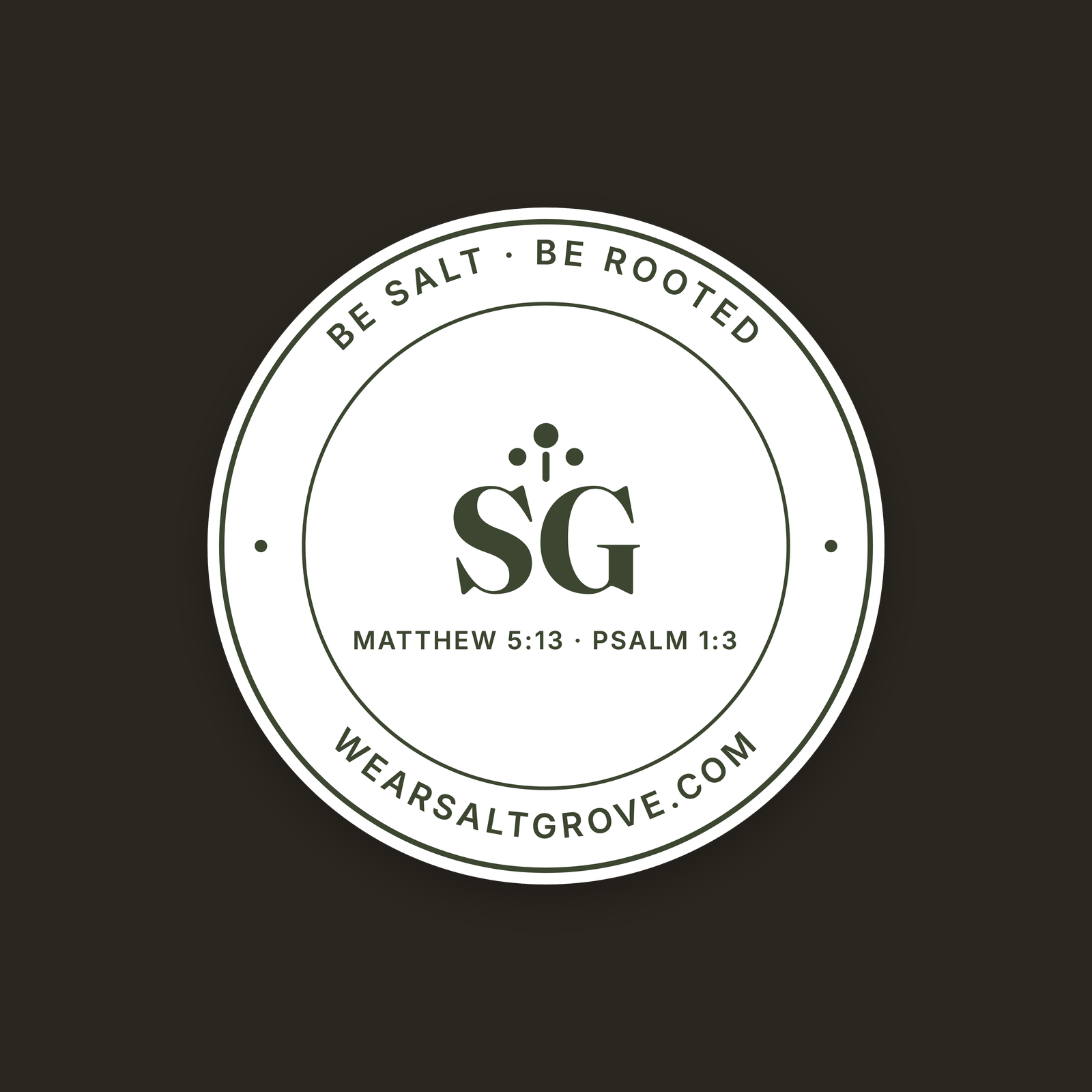 SaltGrove Seal Sticker — White