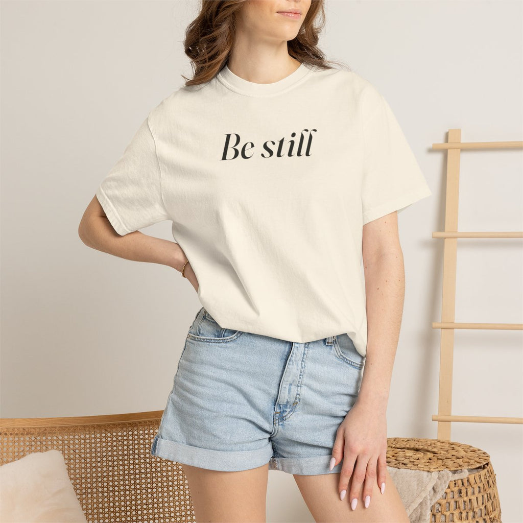 Be Still Tee on model