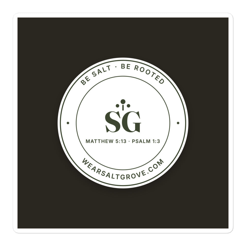 SaltGrove Seal Sticker, White, 5.5x5.5 kiss-cut