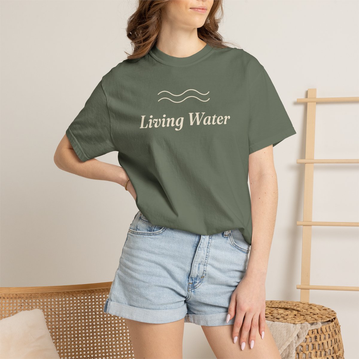 Living Water Tee on model
